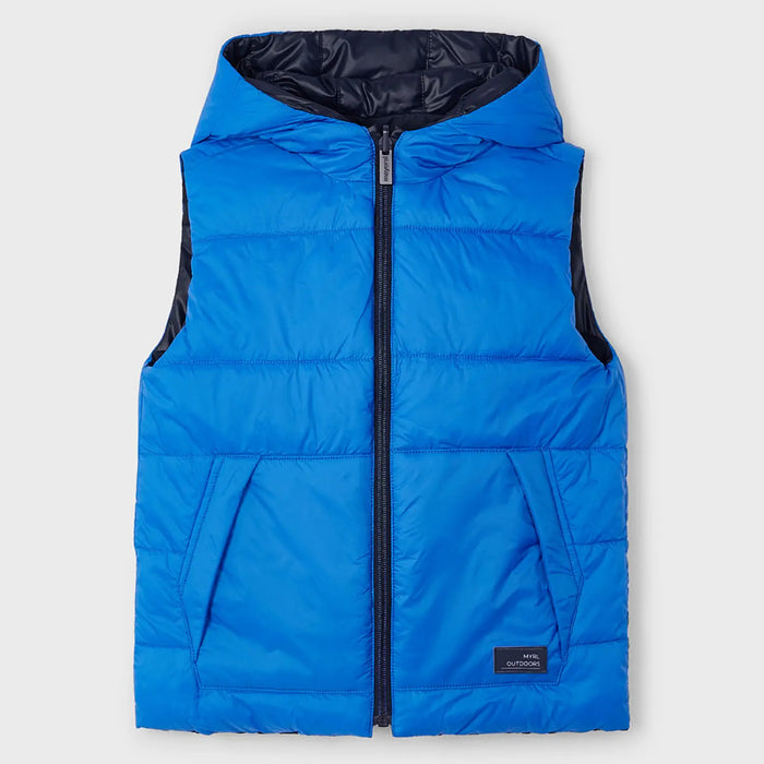 Blue side of the Mayoral reversible gilet.