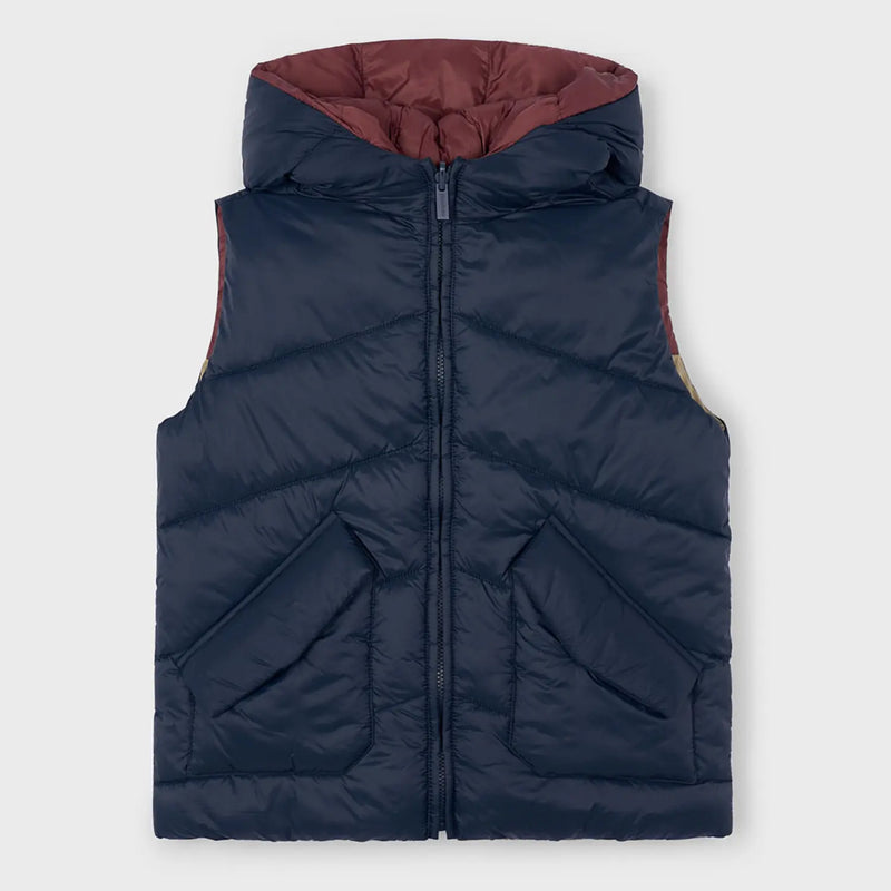 Mayoral reversible gilet with navy side.