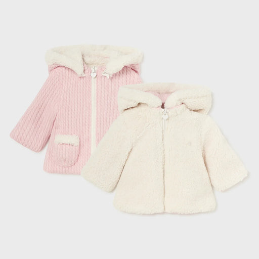 Mayoral girl's pink reversible jacket - 02447.