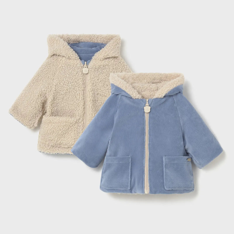 Mayoral Reversible Shearling Coat - Blue
