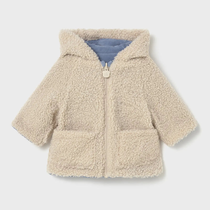 Mayoral Reversible Shearling Coat - Blue