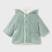 Mayoral reversible coat with sage green corduroy side.