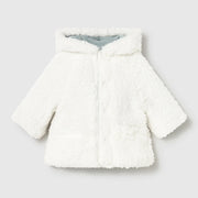 Mayoral reversible coat with white sherpa lined side.