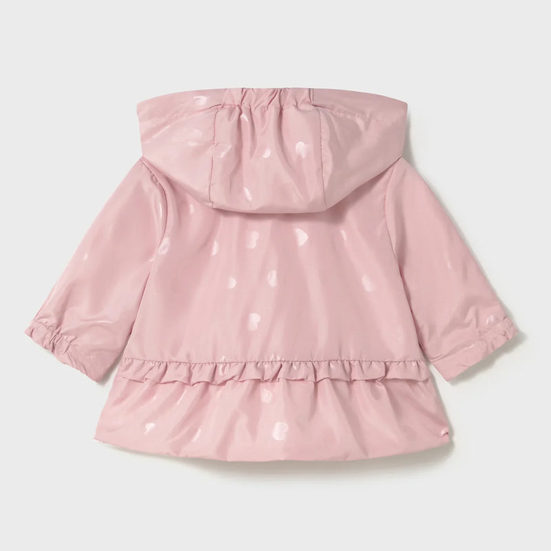 Back view of the Mayoral pink reversible windbreaker.