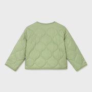 Rear view of the Mayoral green reversible windbreaker.