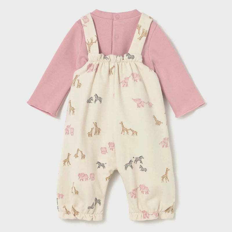 Back of the Mayoral pink safari romper.