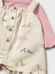 Mayoral safari romper with beautiful safari animal pattern.