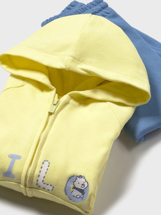 Mayoral yellow zip up hoodie.