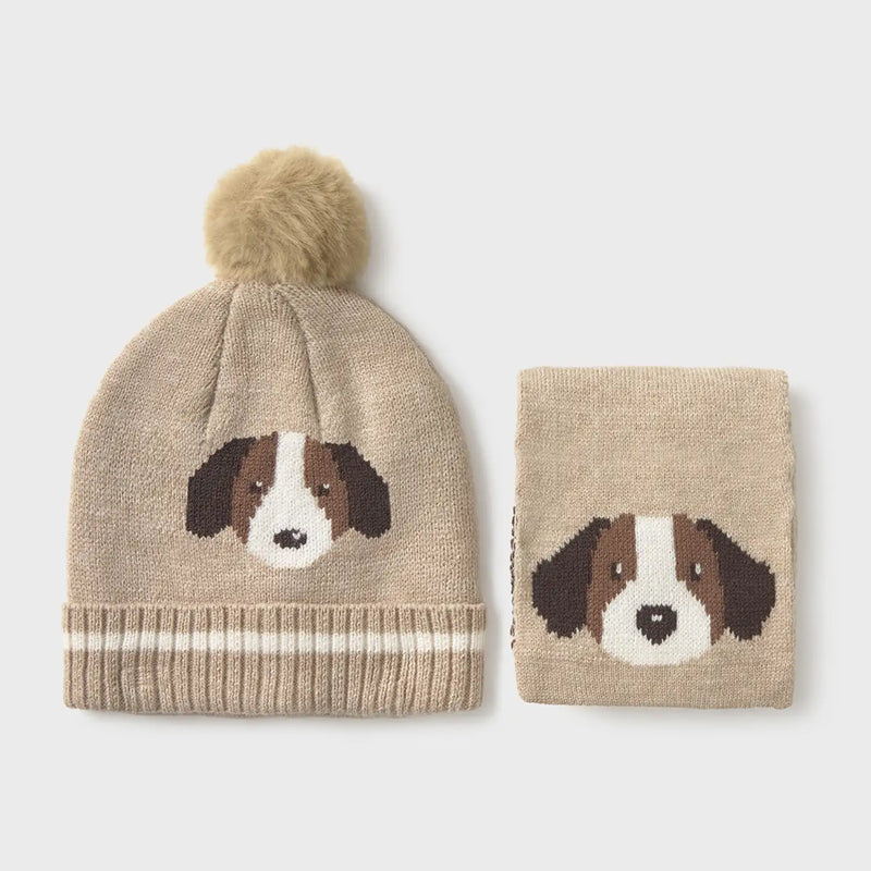 Mayoral boy's bright beige scarf set - 10018.