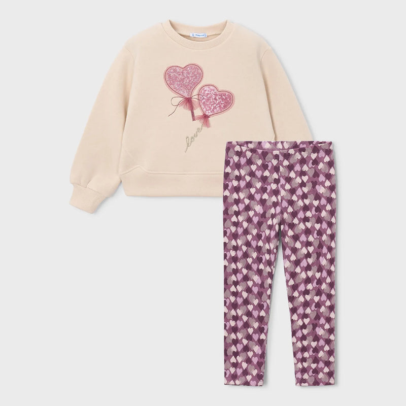 Mayoral sequin heart leggings set - 04408.