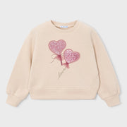Mayoral girl's sequin heart sweatshirt - 04408.