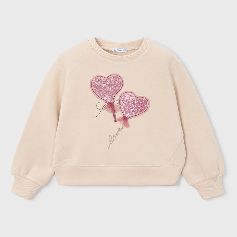 Mayoral girl's sequin heart sweatshirt - 04408.
