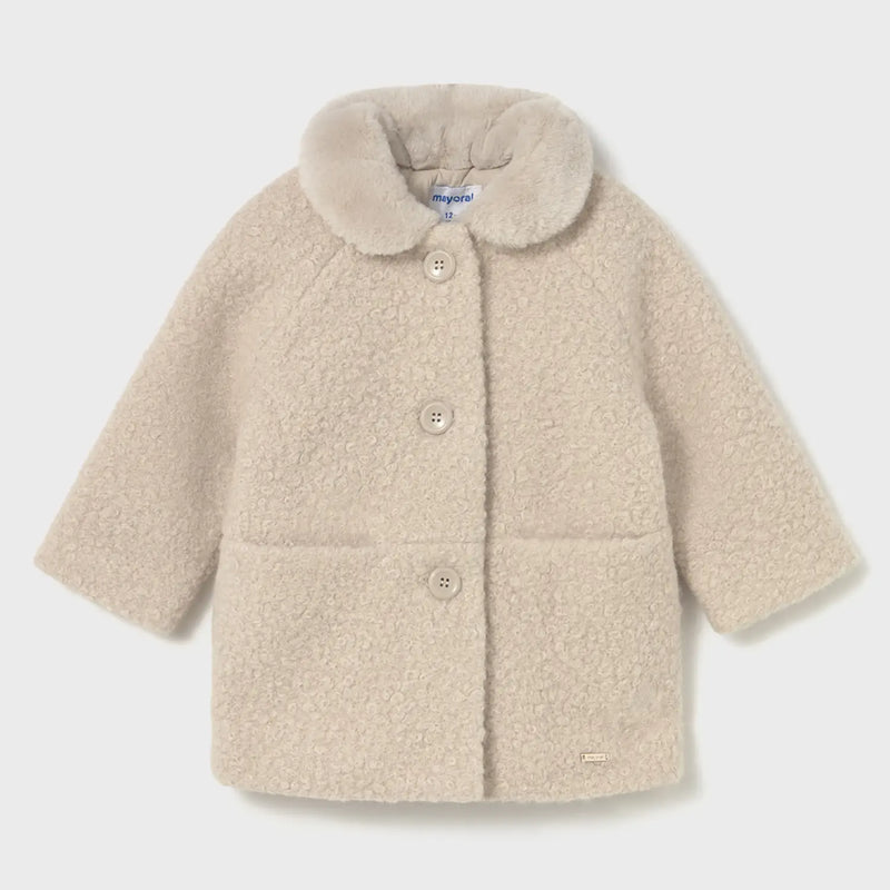 Mayoral baby girl's shearling coat - 02432.