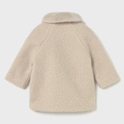 Back of the Mayoral beige shearling coat.