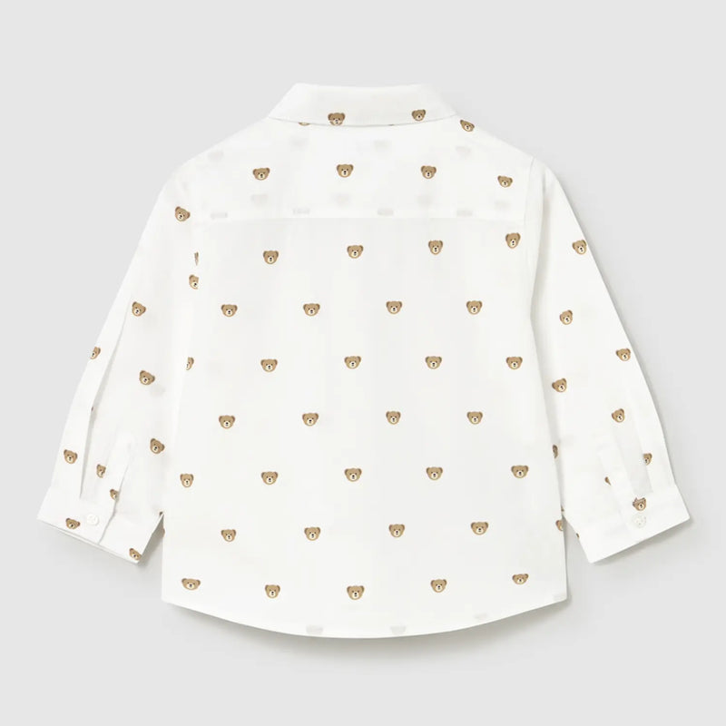 Rear view of the Mayoral teddy bear shirt.