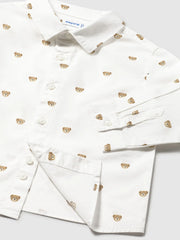 Mayoral teddy bear shirt with all over teddy bear pattern.