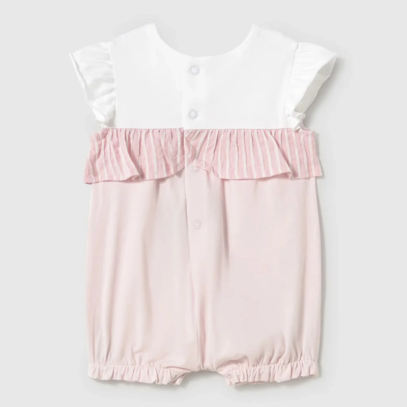 Rear view of the Mayoral short romper.