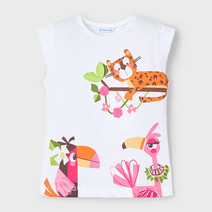 Girl's animal print t-shirt.