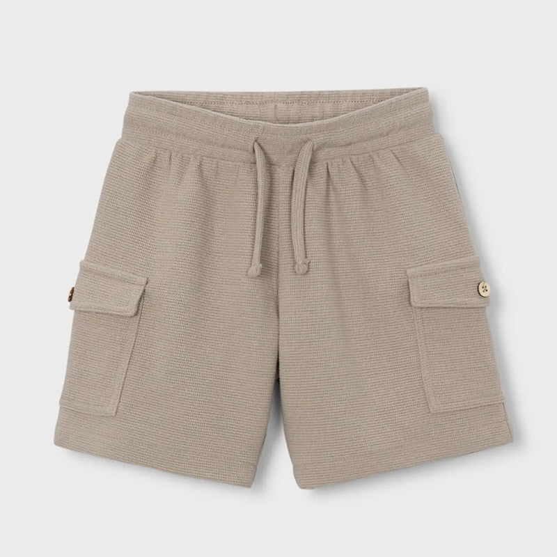 Boy's beige track shorts.