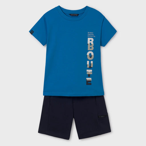 Mayoral boy's blue shorts set - 06673.