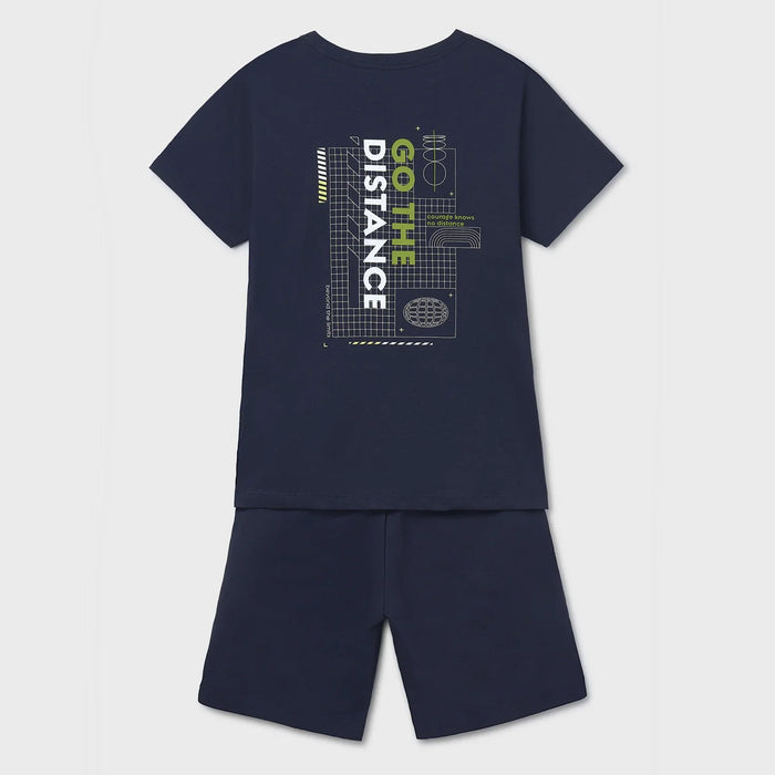 Back of the Mayoral navy shorts set.