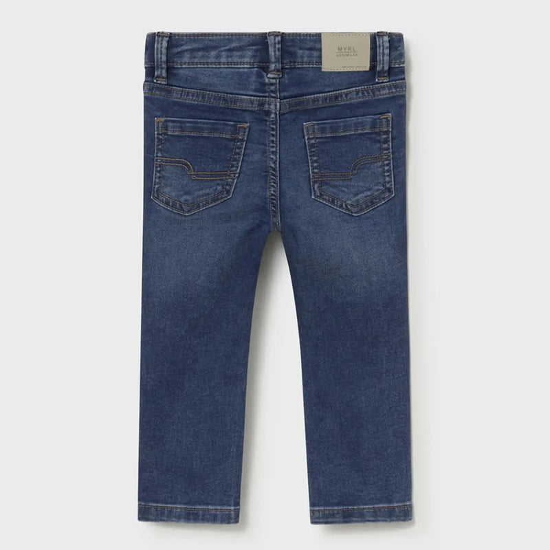 Rear view of the Mayoral skinny fit jeans.