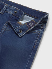 Closer view of the Mayoral skinny fit jeans.