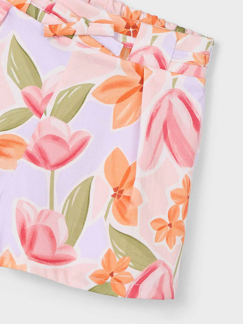 Mayoral pleated shorts with all over floral print.