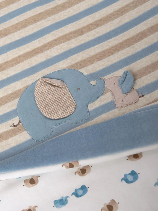 Mayoral blue blanket with cute elephant appliqué.