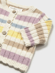 Mayoral knitted cardigan with colourful striped design.