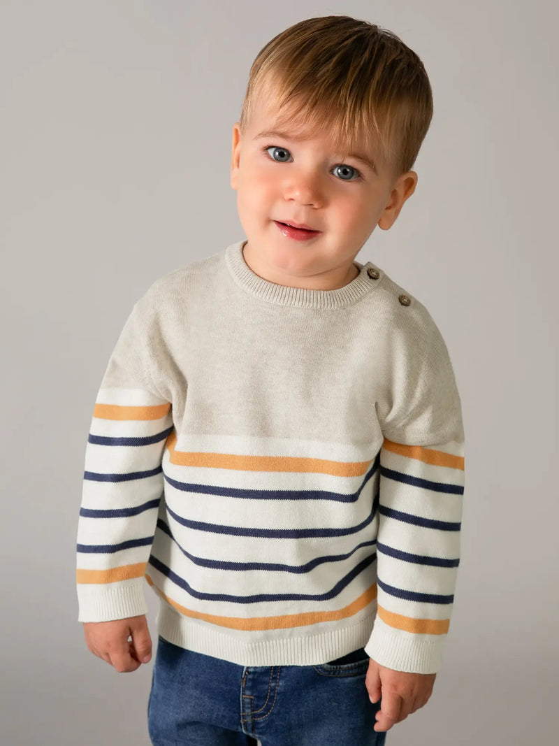 Mayoral Striped Sweater - Beige