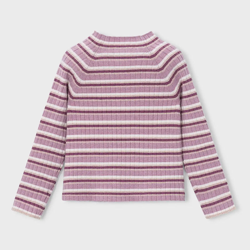 Rear view of the Mayoral girl's striped jumper.