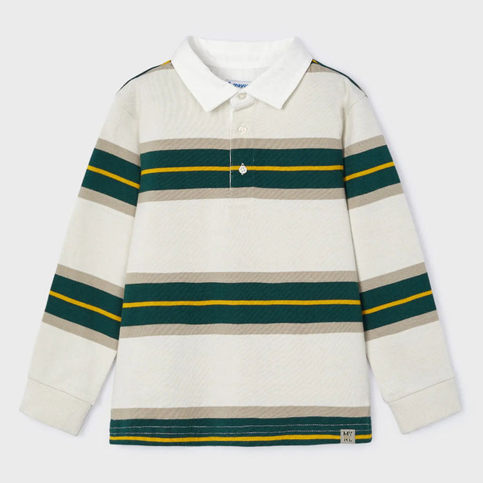 Mayoral green striped polo shirt - 04104.