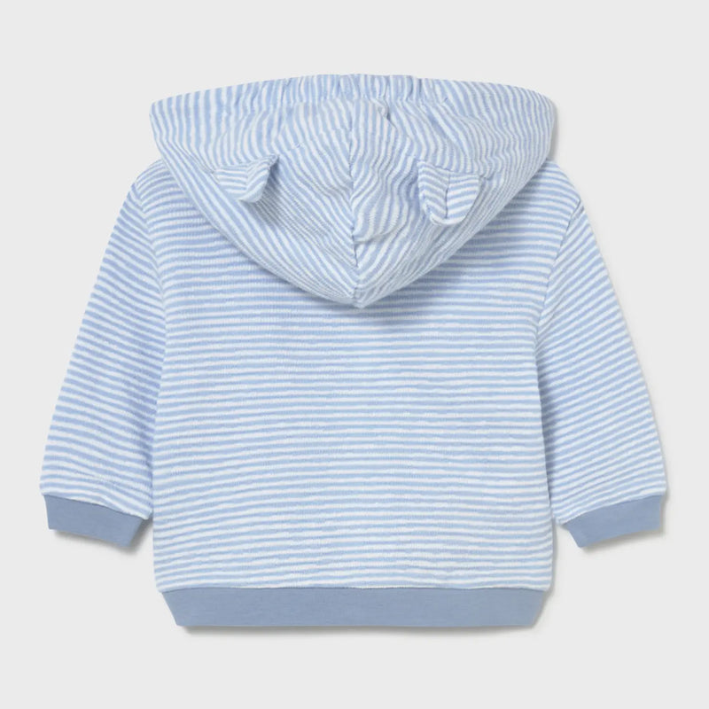 Baby boy's striped zip up hoodie.