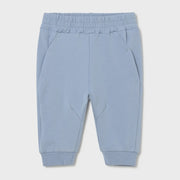 Mayoral baby boy's blue track bottoms.