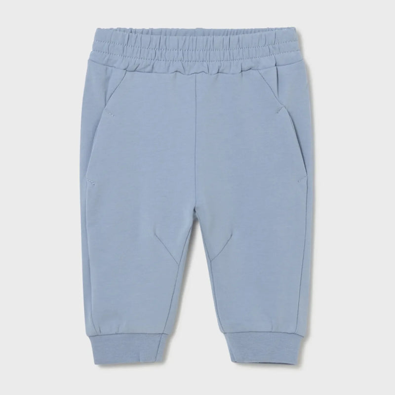Mayoral baby boy's blue track bottoms.