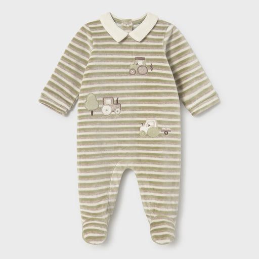 Mayoral baby boy's striped velour babygrow - 02766.