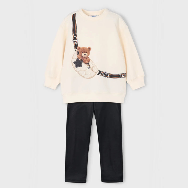 Mayoral black sweatshirt & leggings set - 04727.