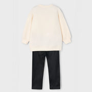 Rear view of the Mayoral sweatshirt & leggings set.