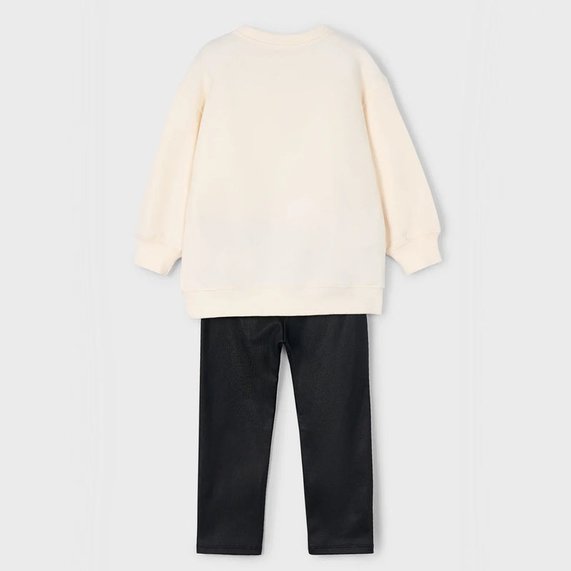 Rear view of the Mayoral sweatshirt & leggings set.