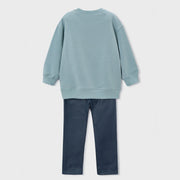 Back of the Mayoral green sweatshirt & leggings set.