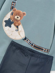 Closer view of the Mayoral sweatshirt & leggings set.