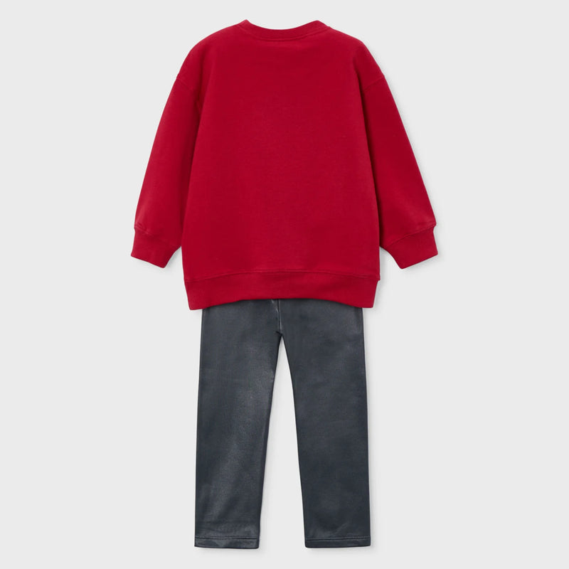 Rear view of the Mayoral sweatshirt & leggings set.