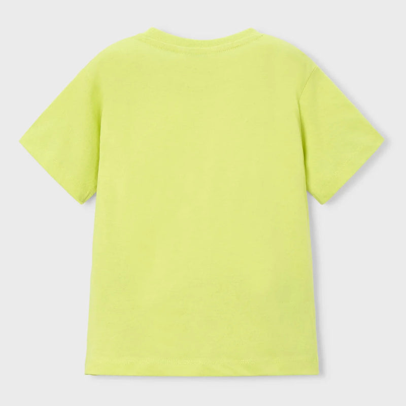 Back of the Mayoral yellow logo t-shirt.