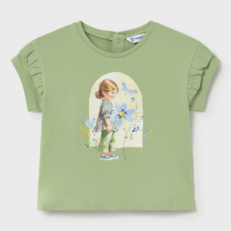 Baby girl's pale green t-shirt.