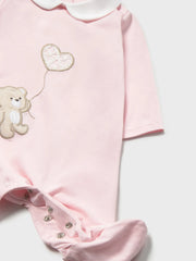 Closer look at the Mayoral teddy bear babygrow.