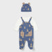 Mayoral boy's blue teddy bear dungarees set - 02618.