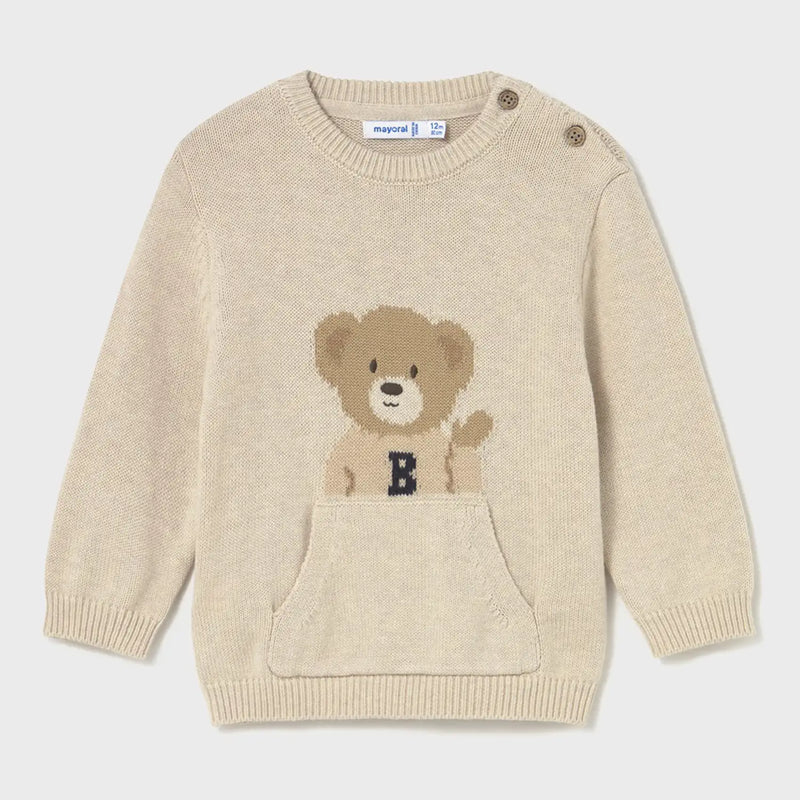 Mayoral baby boy's teddy bear jumper - 02341.