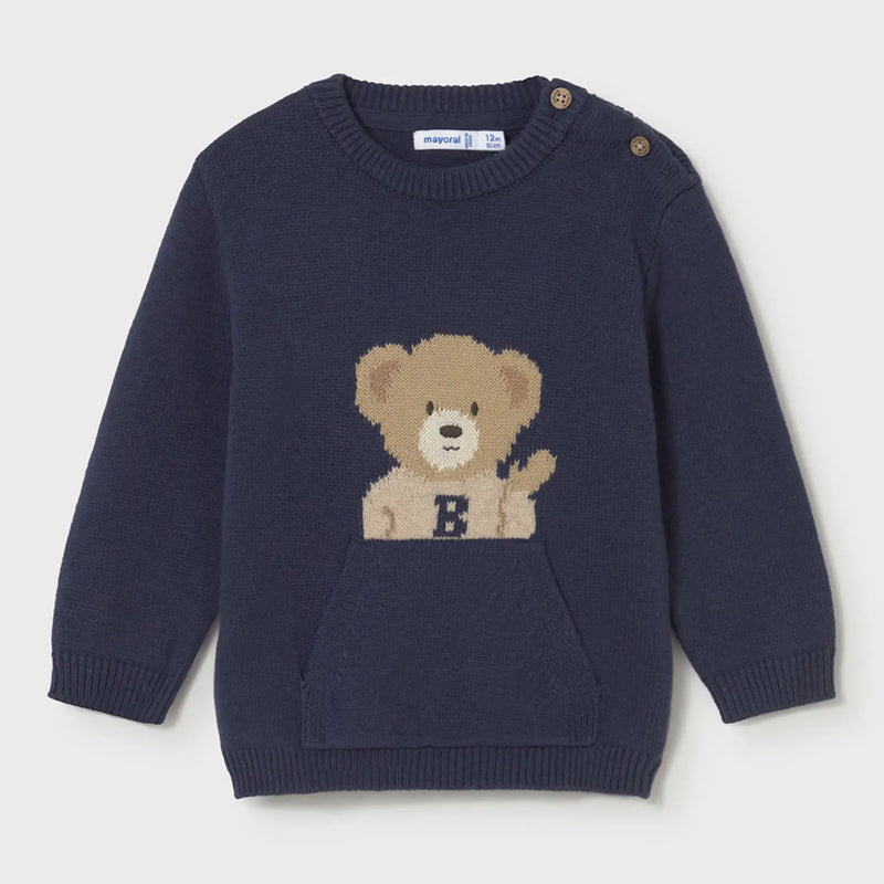 Mayoral baby boy's teddy bear jumper - 02341.