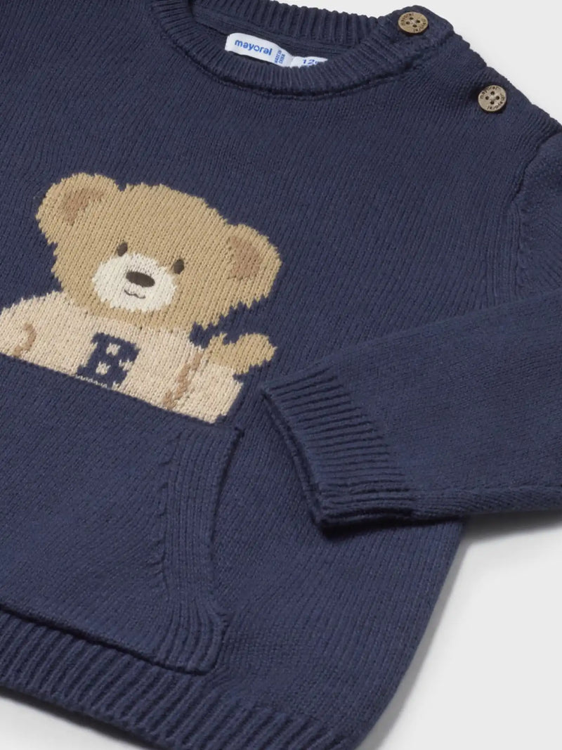 Mayoral teddy bear jumper with kangaroo pocket.